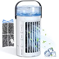 Hommie Aire Acondicionado Portátil- 4 EN 1 Enfriador de Aire Dobles Ventiladores para Aire Frío Fuerte-3 Velocidades…